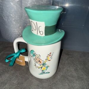 Rae Dunn Teal and White Mad Hatter Mug